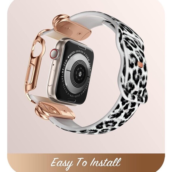 Cosmo Stylish Prot.Case W/ Adj. Soft Strap-Apple Watch 44/45 mm - Leopard Design - Picture 4 of 5